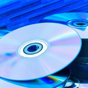 Close up of a stack compact discs (CD/DVD)